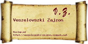 Veszelovszki Zajzon névjegykártya